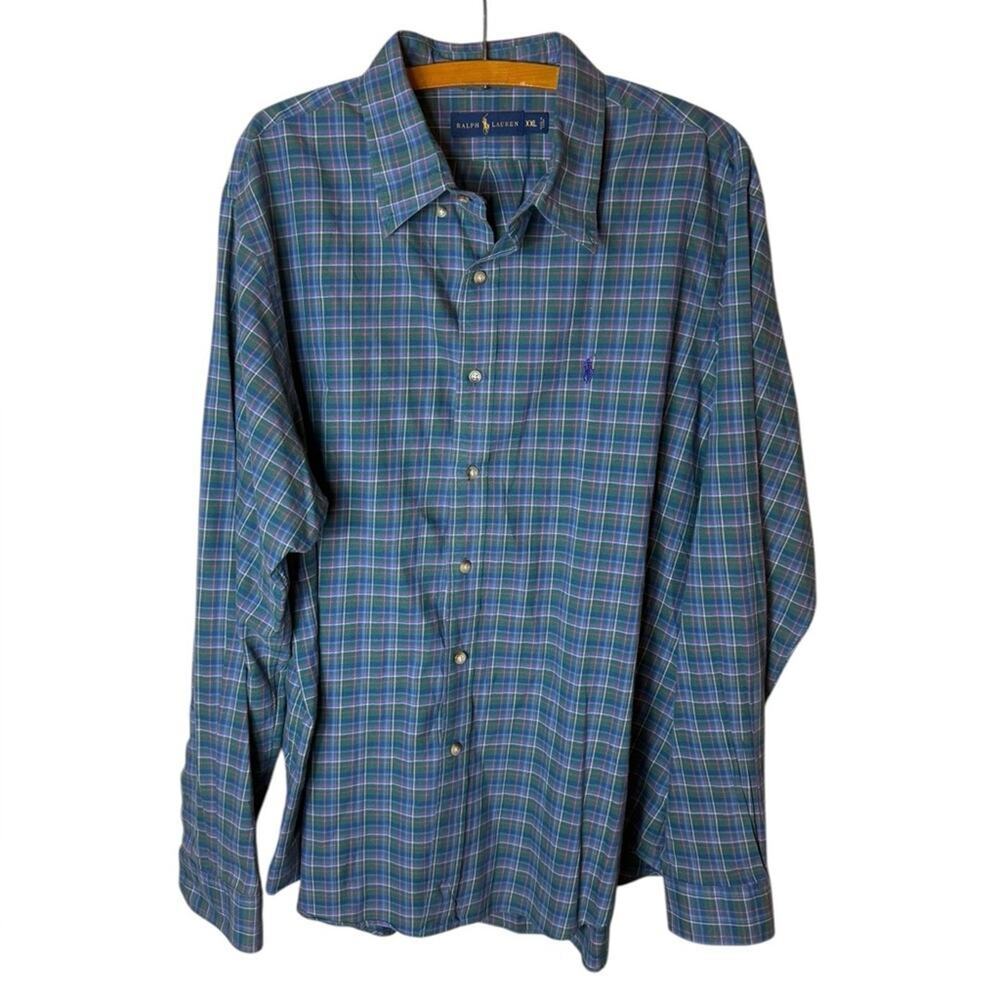 Ralph Lauren Men’s Sz XXL Plaid Button Down Shirt Long Sleeve Cotton